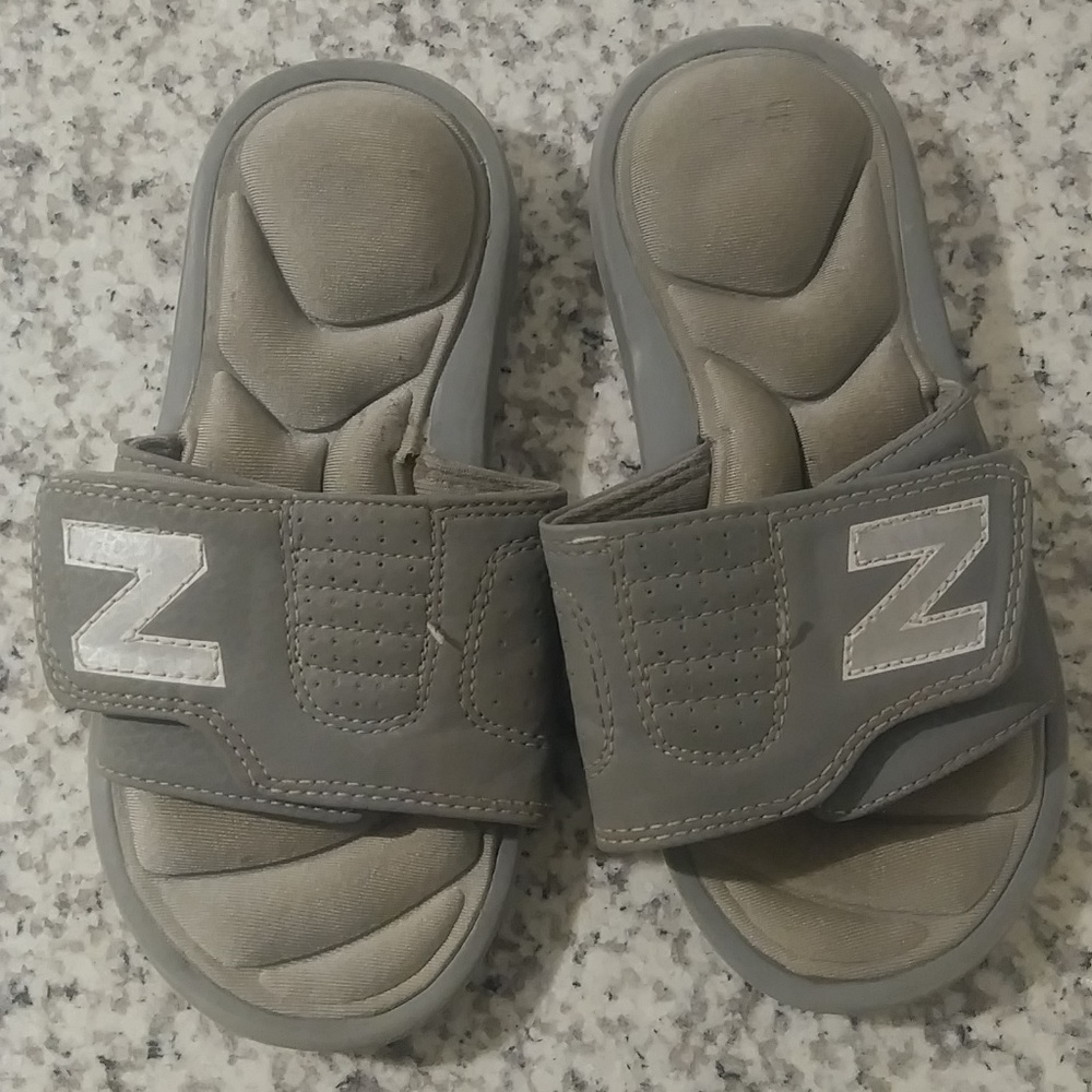 New Balance Grey Slides Flip Flops